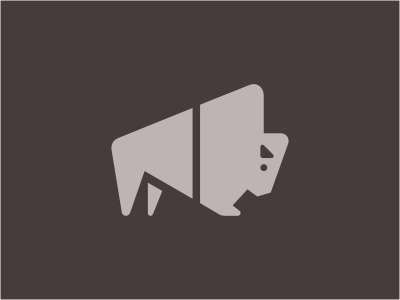 Minimal Animal Buffalo logo animal wild buffalo gray bison power horns.jpg