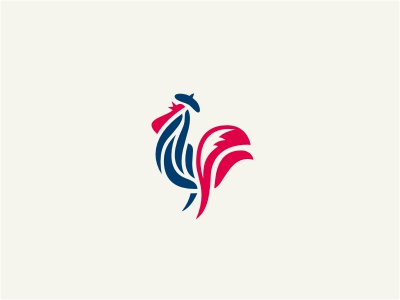 Monsieur Cock logo animal bird rooster blue red hat.jpg