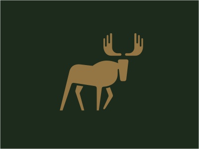 Moose! logo icon animal wild moose gold green antlers shadow walk natu.jpg