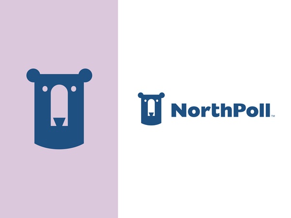 NorthPoll software it blue north pole head wild bear polar animal logo.jpg