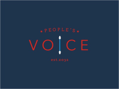 Peoples Voice logo blue red ear bud freedom people voice justice t shi.jpg