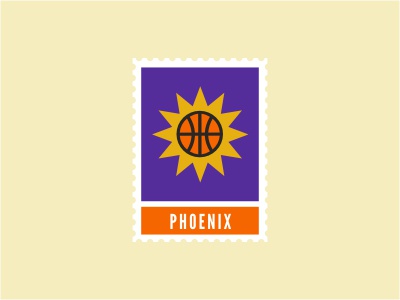 Phoenix Suns nba logo stamp sports basketball ball sun ray sky purple.jpg