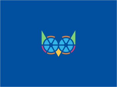 Power Owl pie geometry logo animal bird owl hoot multicolor colorful c.jpg