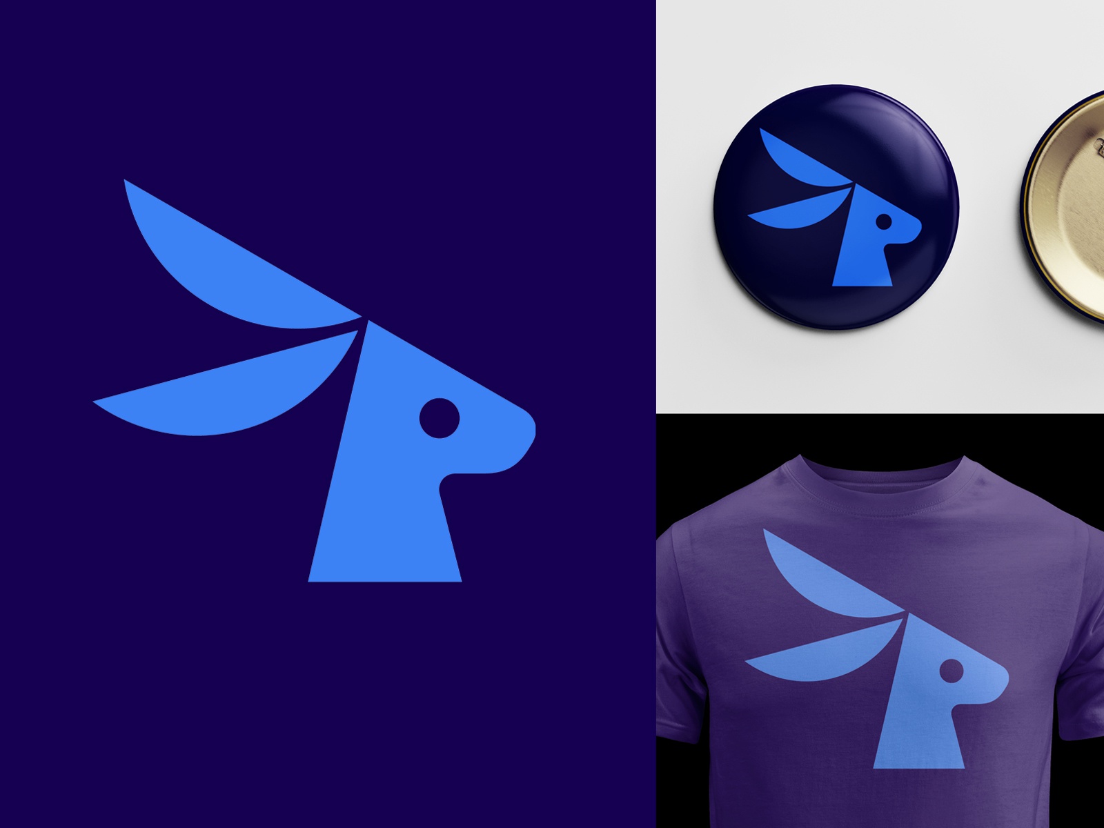Rabbz ears smart speed blue t shirt badge rabbit animal logo.jpg