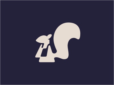 Skwurrl tail logo animal wild squirrel mail delivery bag negative blue.jpg