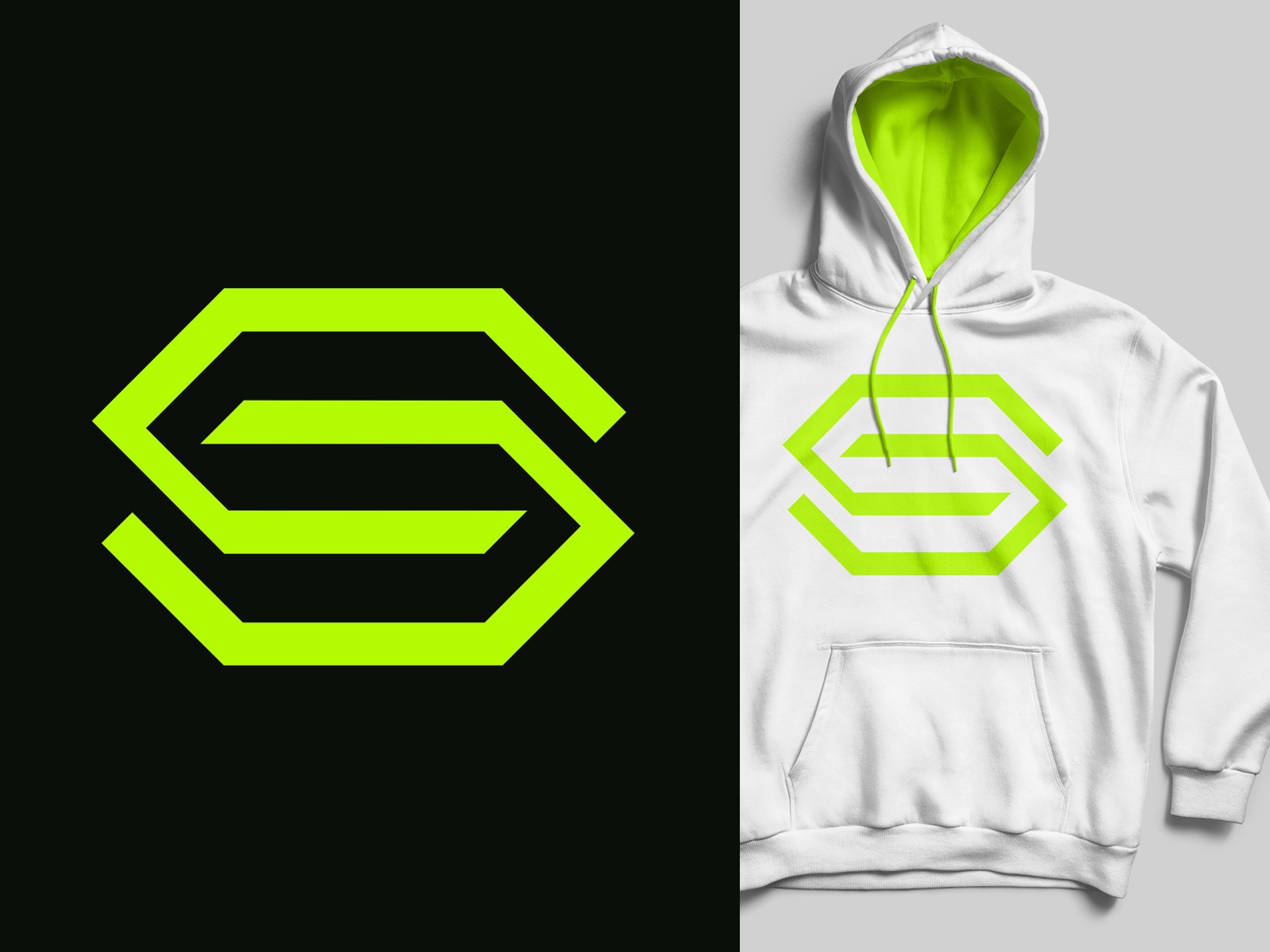 Sports Center lime green negative dynamic monogram hoodie fashion labe.jpg