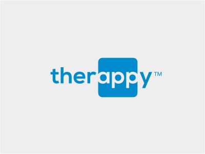 Therappy logo app icon logotype typography therapy mental blue negativ.jpg