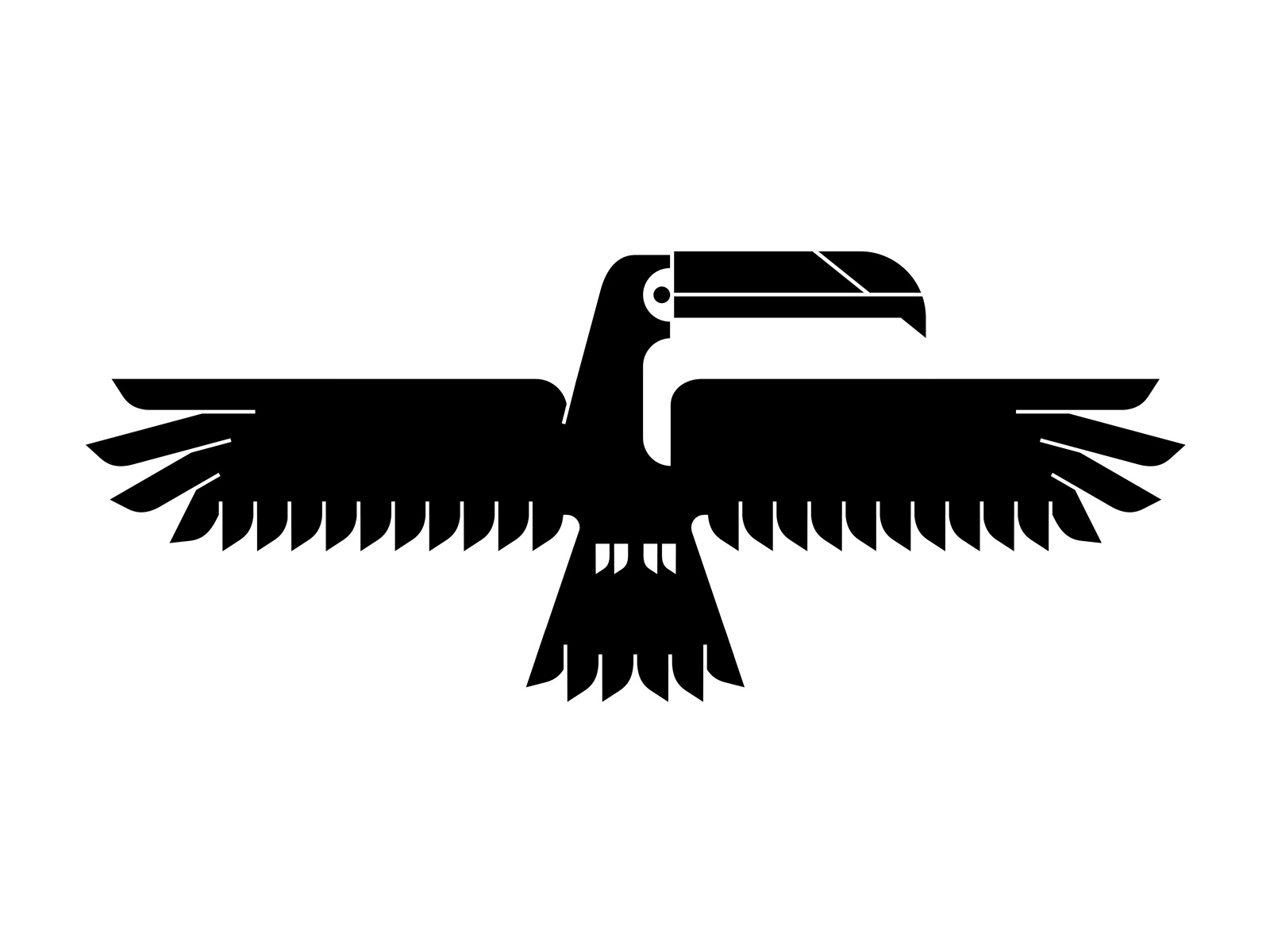 Toucan Totem black wall mural wings logo totem toucan bird animal.jpg