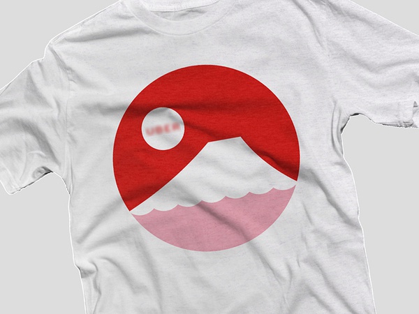 UBER  Tokyo red volcano cloud mountain circle nature tokyo uber t shir.jpg