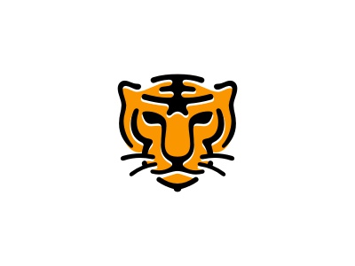 Young Tigers logo animal head tiger wild cat black yellow school educa.jpg