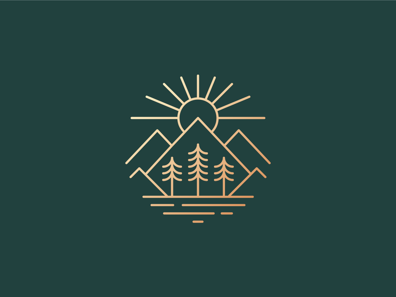 Lake views sun mountain tree illustrator illustration josh warren natu.png