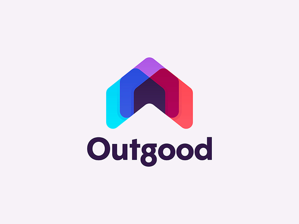Outgood minimal typography help abstract shape gradient color overlap.webp