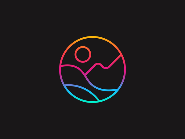 The Moment abstract mountain ocean gradient mnimal nature icon illustr.webp