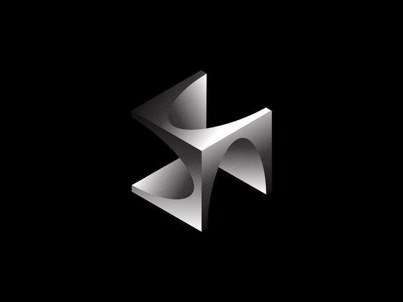 Arches + Blockchain logo 3d geometric brand and identity brand mark lo.webp