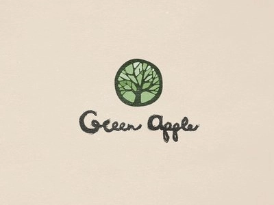 Green Apple  apple green tree mark symbol eco logo brand schools.webp