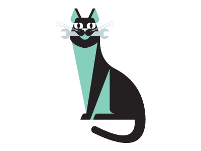 Black Cat Garage Logo black cat garage josh brill design illustration.webp