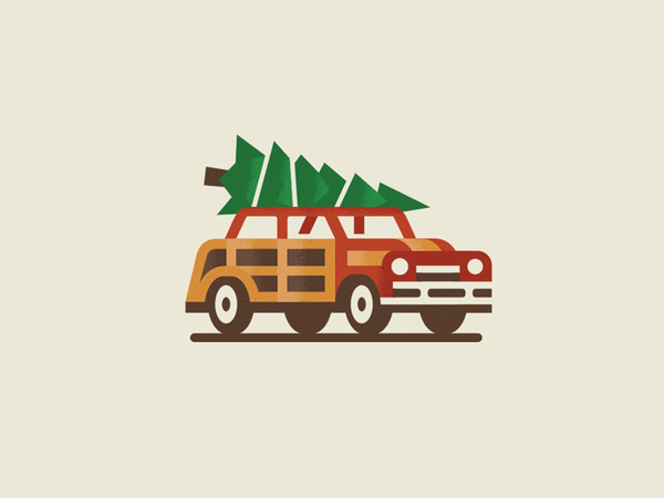 Around the Corner holiday christmas drive tree car.webp