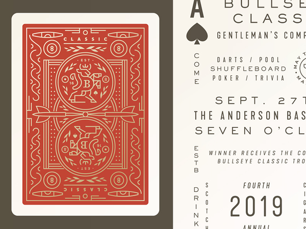 Fourth Annual Bullseye Classic cigar crest pool poker play deck cards.webp