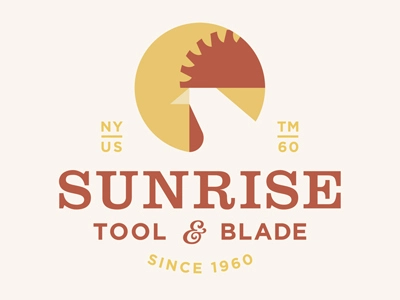 Sunrise Tool  Blade chicken rooster tool blade sun logo bird morning r.webp