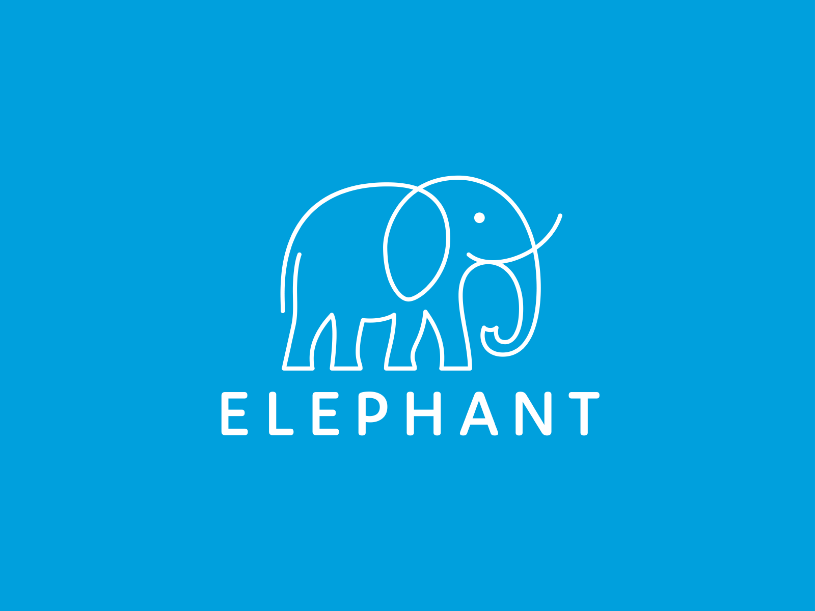 Elephant unused travel monoline logo line-art elephant branding.png