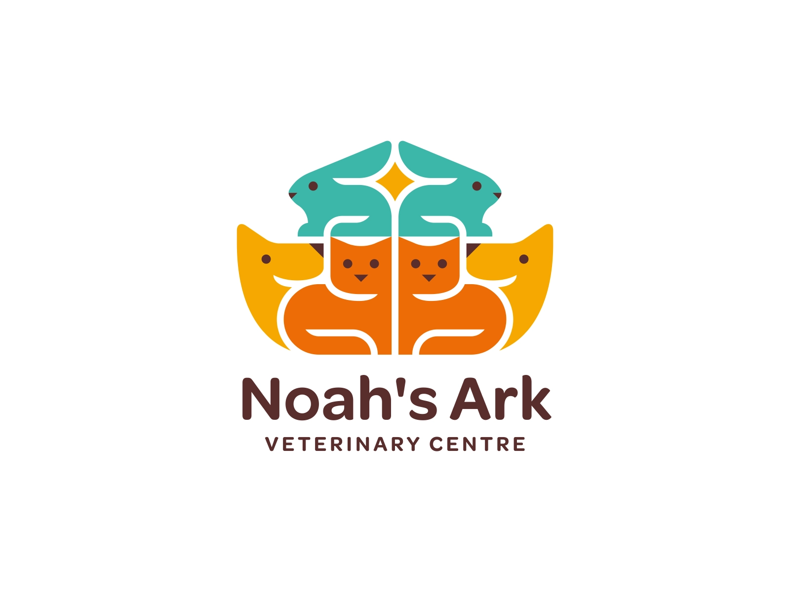 Noahs Ark branding logo symmetry noah ark pet animal cute care star lo.webp