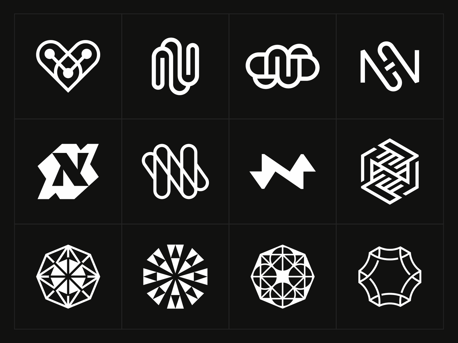 novovision sign vision link n kaleidoscope monogram symbol logodesign.png