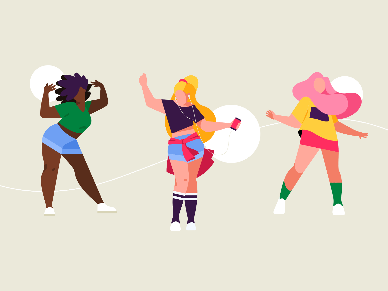 Dance vector idol teenage dance people flat 2d color character illustr.png