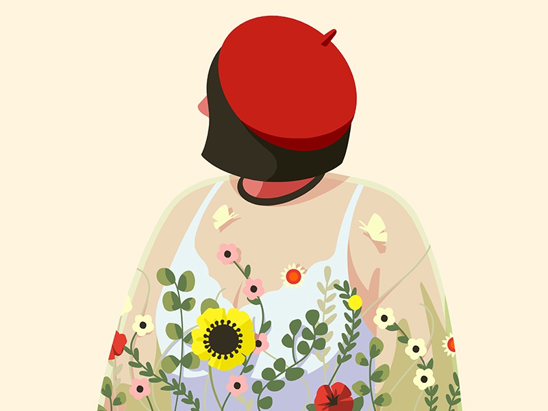 Flower floral woman color girl character illustration.jpg