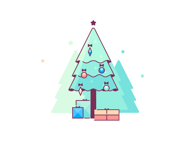 Christmas Tree christmas color icon line tree illustration.png