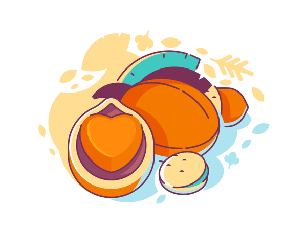 Heartnut pistachio walnut nut line color simple logo shape icon illust.png