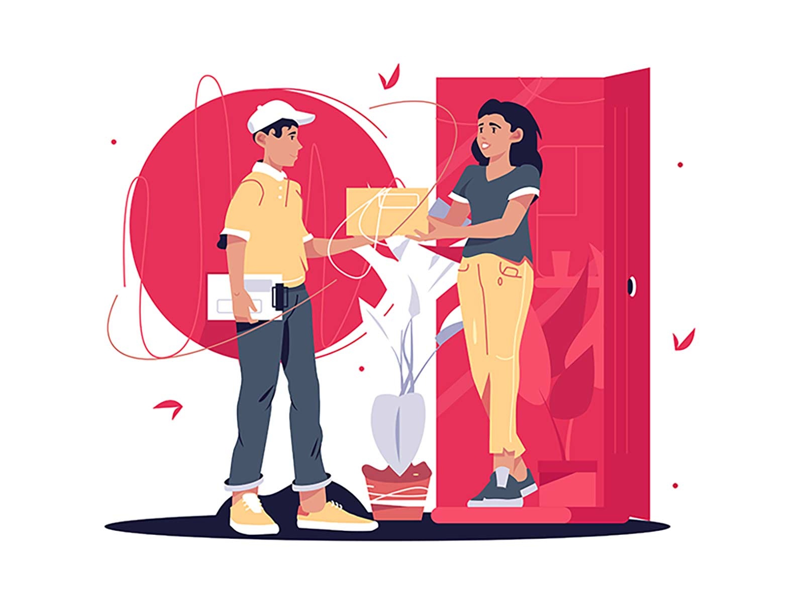 Delivery man and customer at door house.jpg