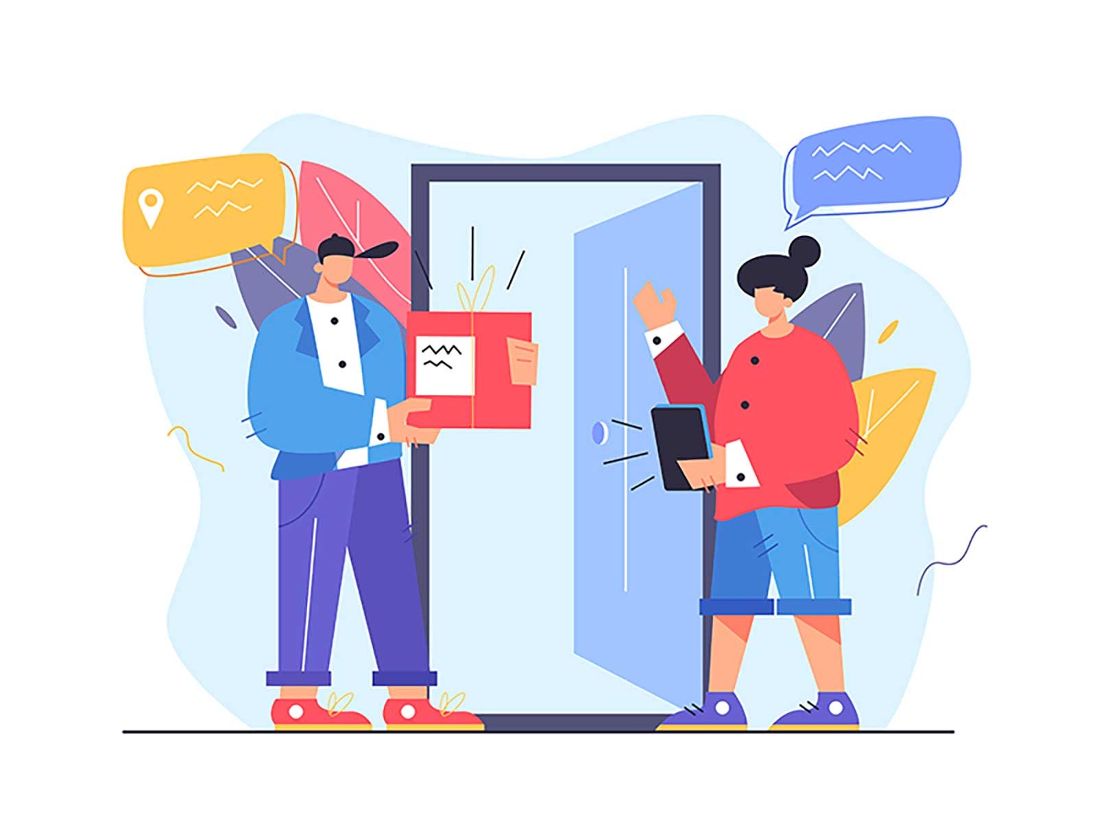 Delivery to the door parcel package fast concept illustration delivery.jpg