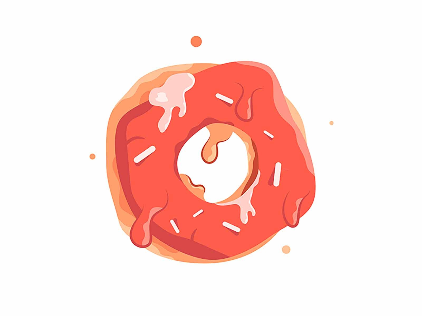 Donut pink dessert illustration bakery cream sweet isolated donut cake.jpg