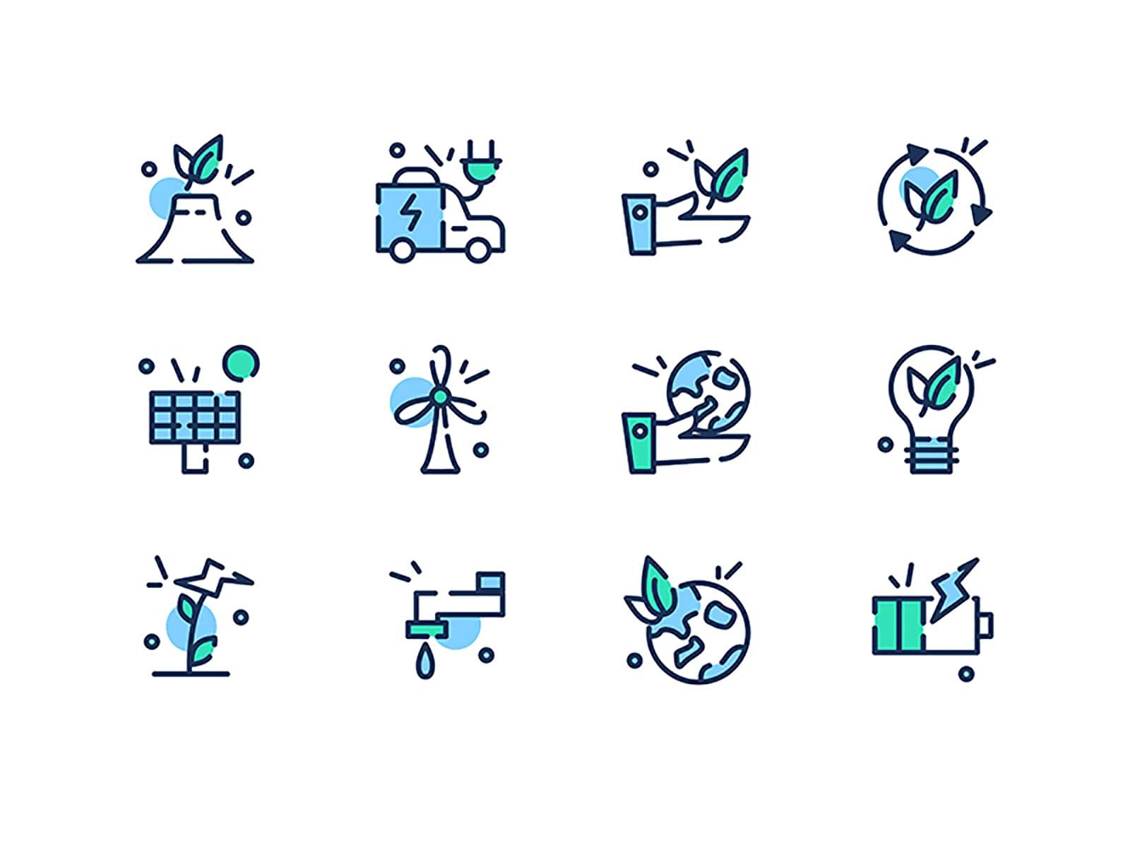Ecology 48x icons illustration garbage eco pollution recycle web bio e.jpg