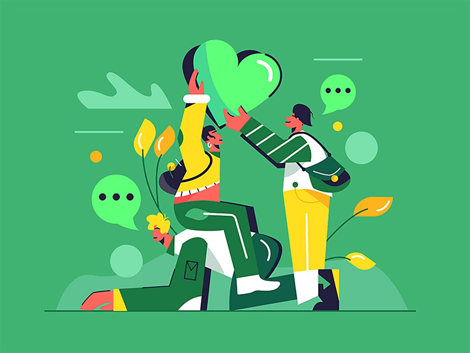 Friends hold heart friendship valentine hold happy illustration cartoo.jpg