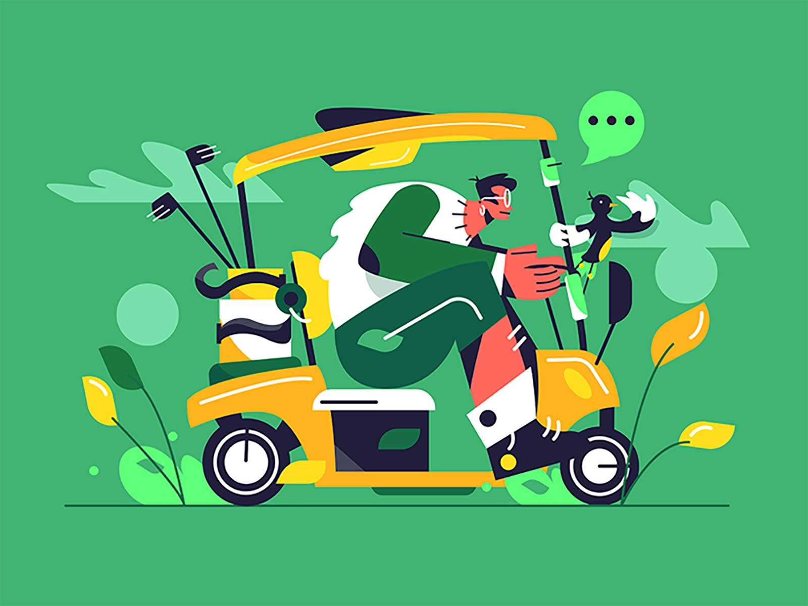 Golfcar activity golfing transportation wheel vehicle game electric is.jpg