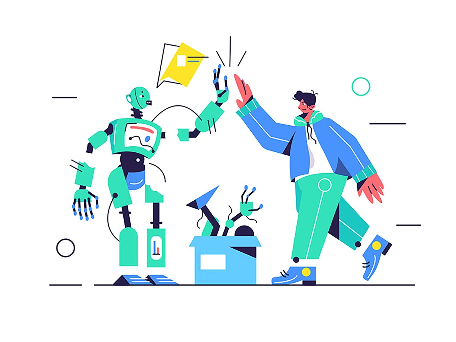 High five with a robot success intelligence male machine robot futuris.jpg