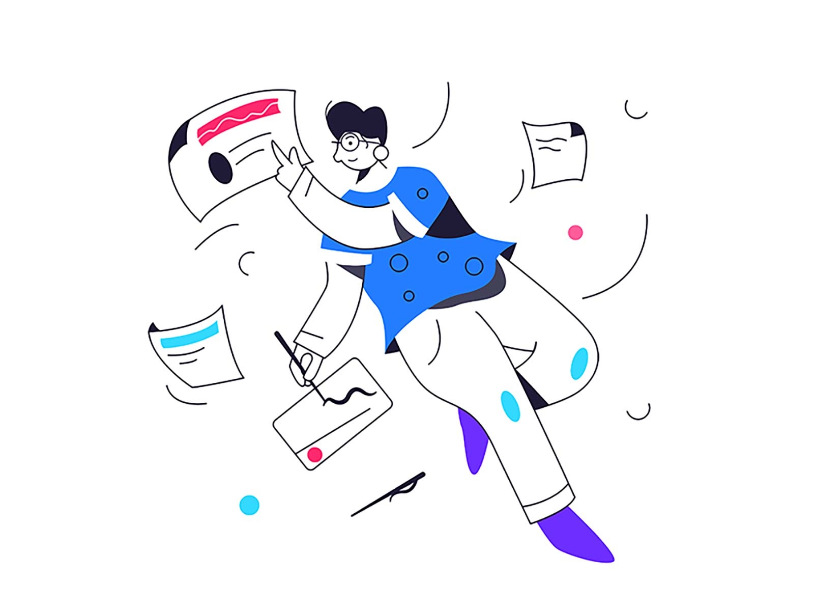 In zero gravity web layout digital service concept work fly illustrati.jpg