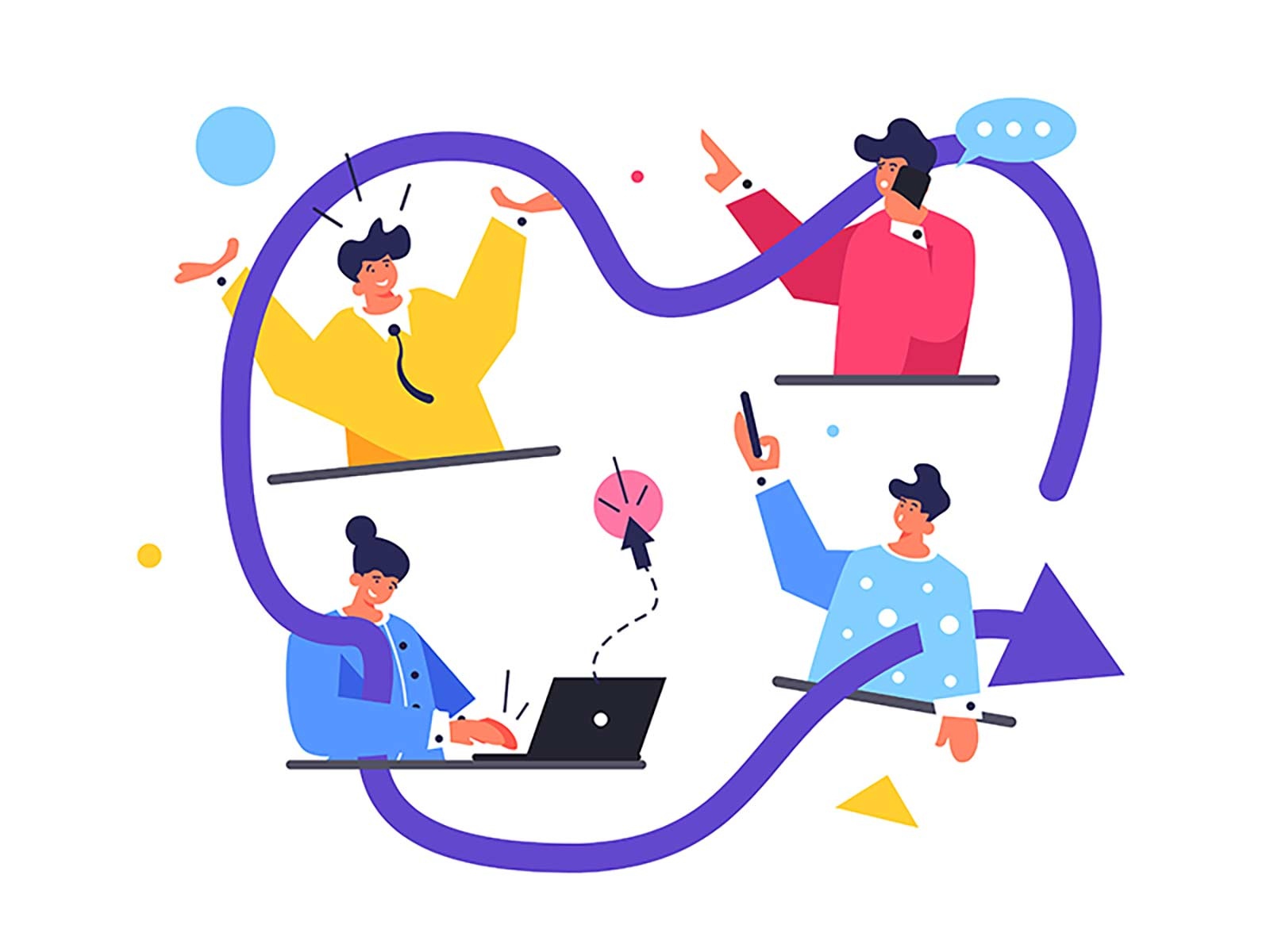 Intertwined info process line intertwined arrow people one application.jpg