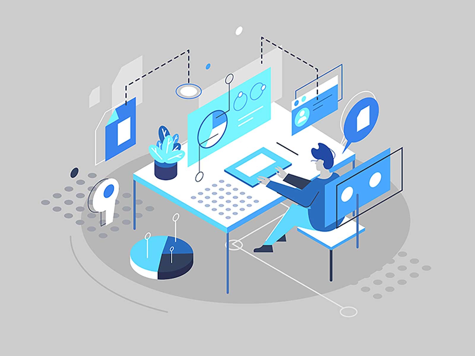 Isometric guy at the table young concept desk guy desktop table workin.jpg