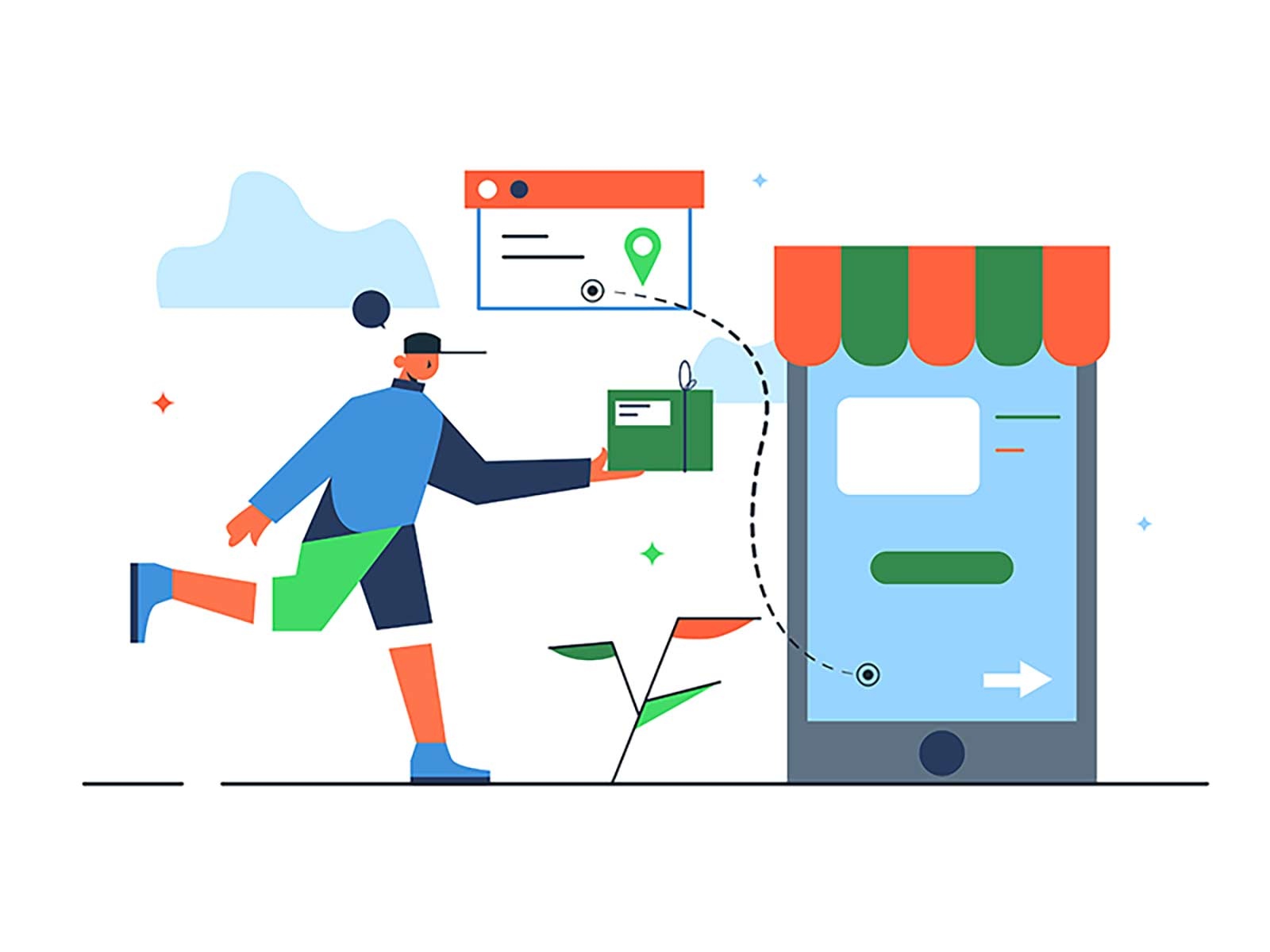Mobile store with delivery web sale commercial online concept phone se.jpg