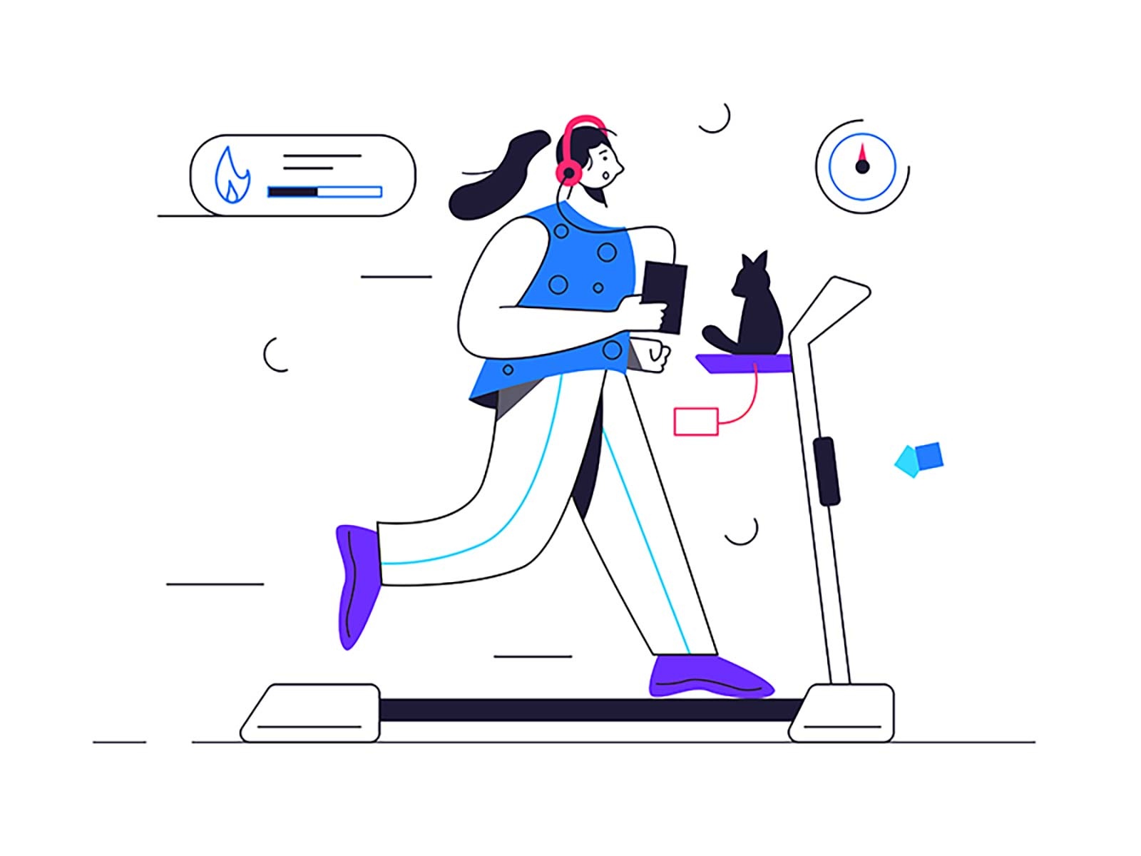 On a treadmill endurance isolated body runner female young exercise he.jpg