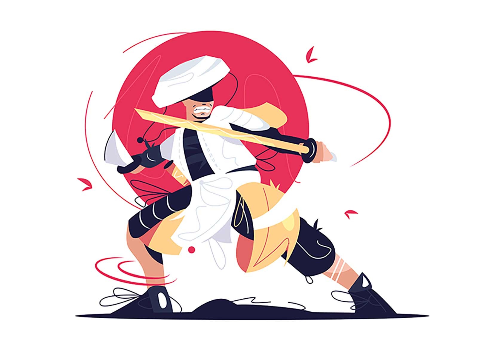 Samurai ui person cartoon background design vector illustration.jpg