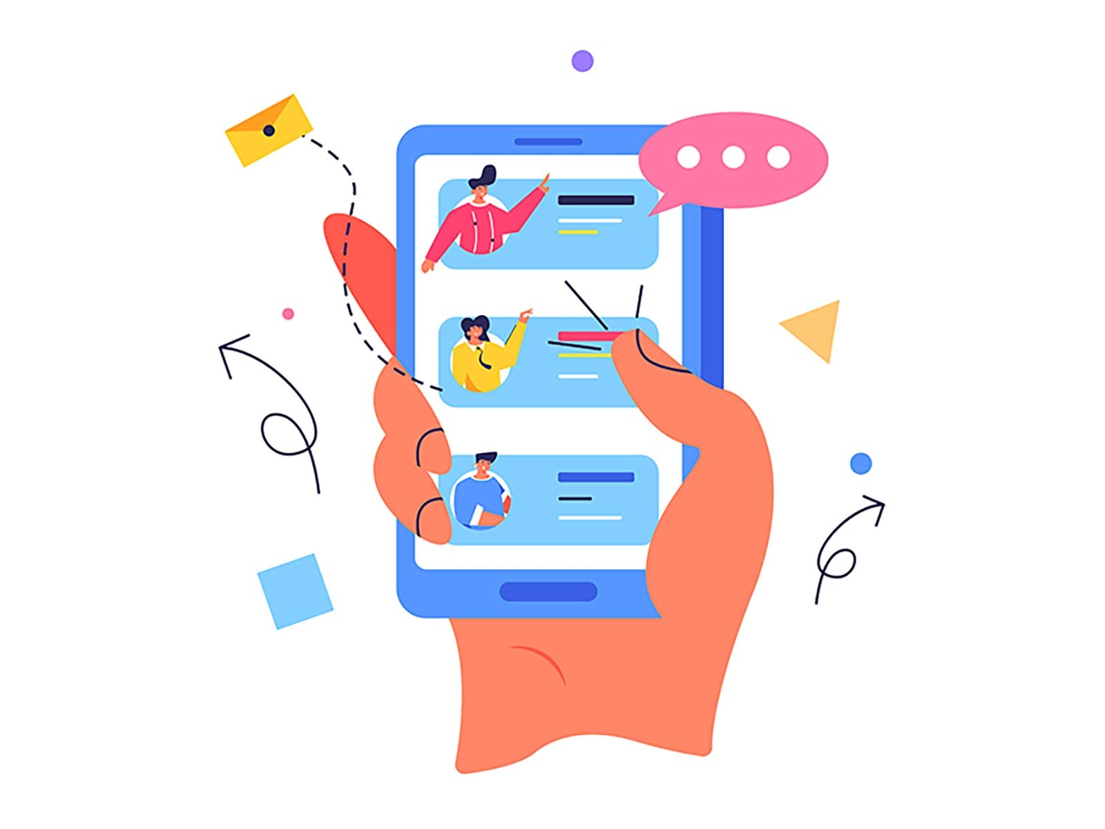 Selecting contacts on your phone communication phone illustration mobi.jpg
