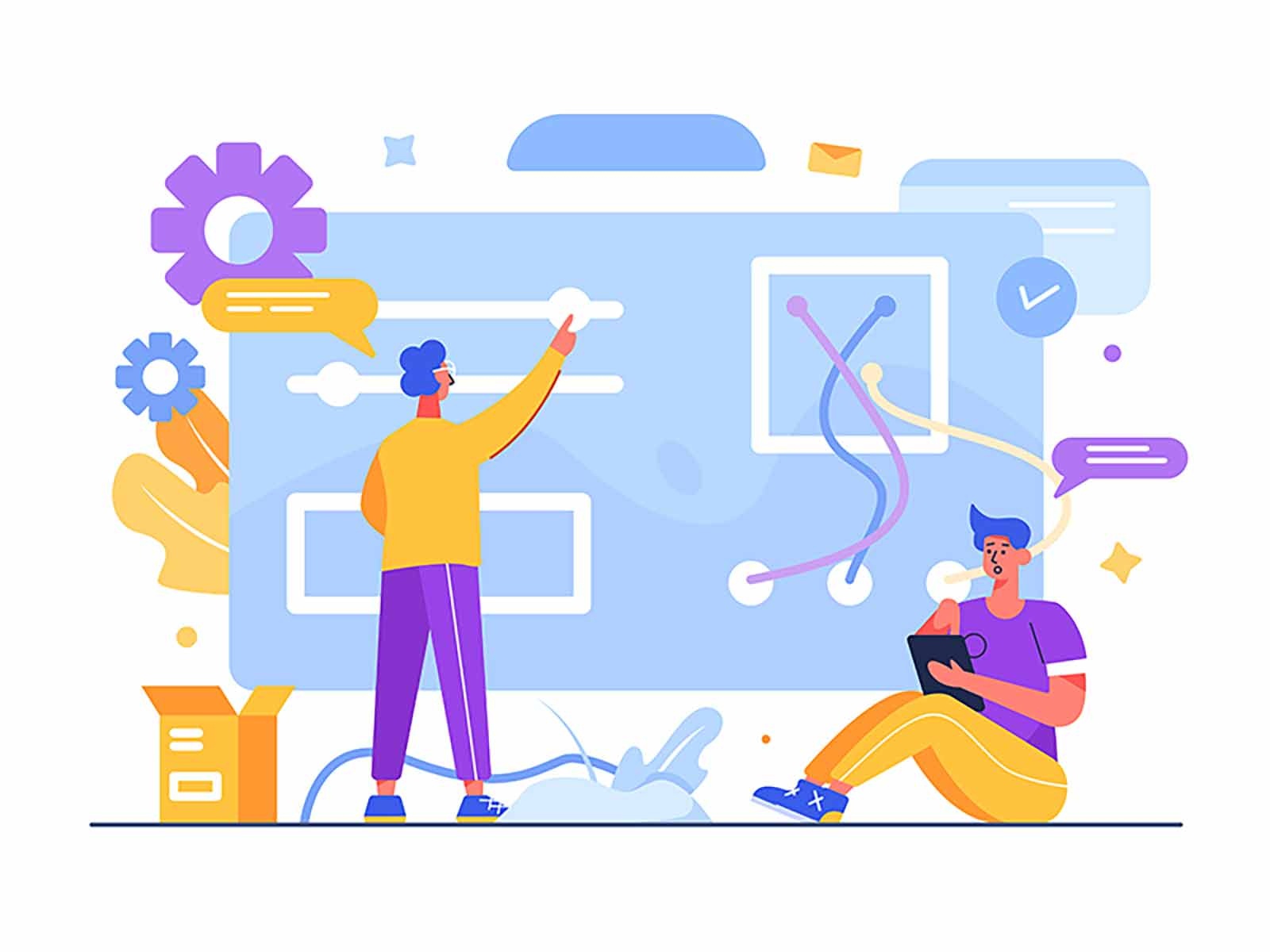 Setting up flat concept up illustration people success construction te.jpg
