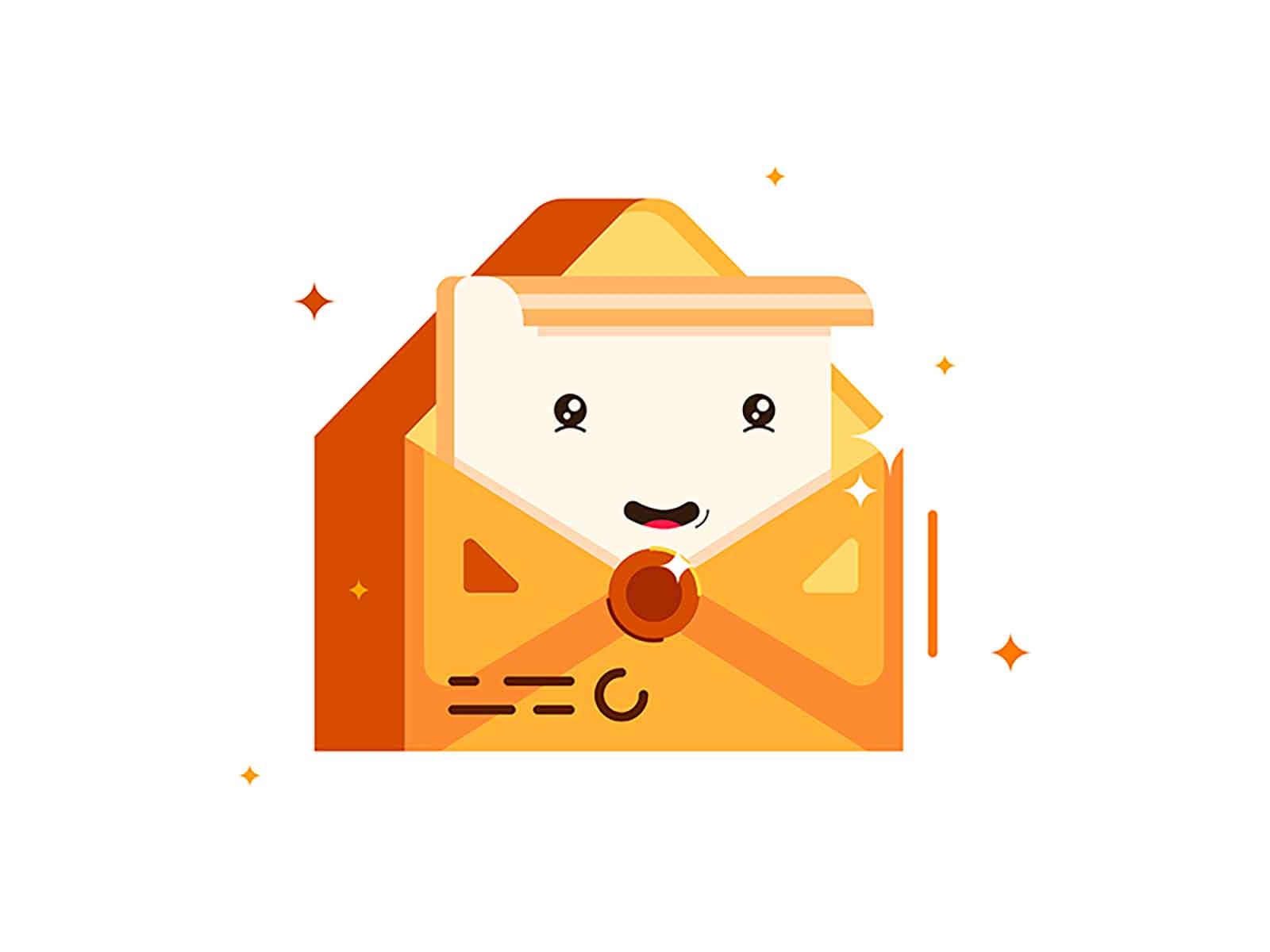 Smiling paper letter in envelope mail email illustration mail newslett.jpg
