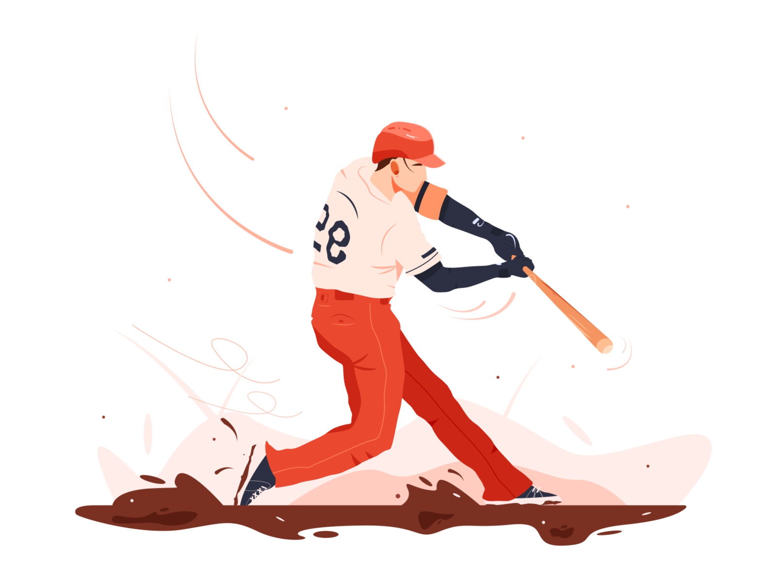 The illustration depicts a baseball player. field activity white swing.jpg