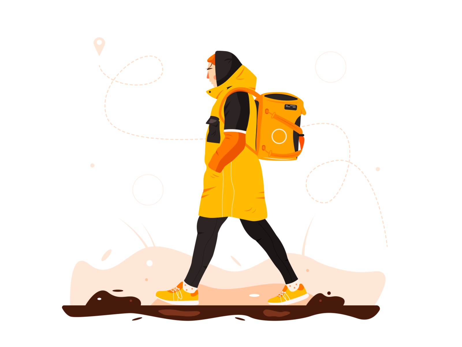 The illustration shows a food courier cartoon business web person boy.jpg