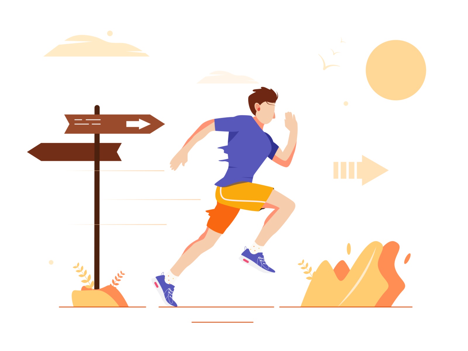 The illustration shows a guy who is running in the direction healthy c.jpg