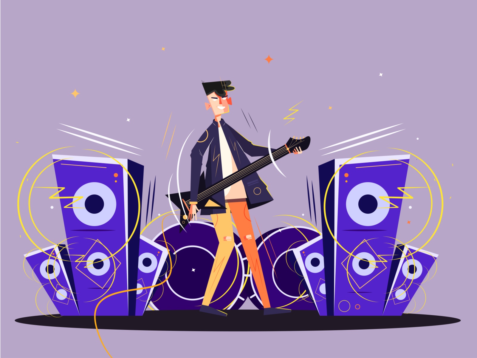 The illustration shows a guy who plays the guitar figure emotion cool.jpg